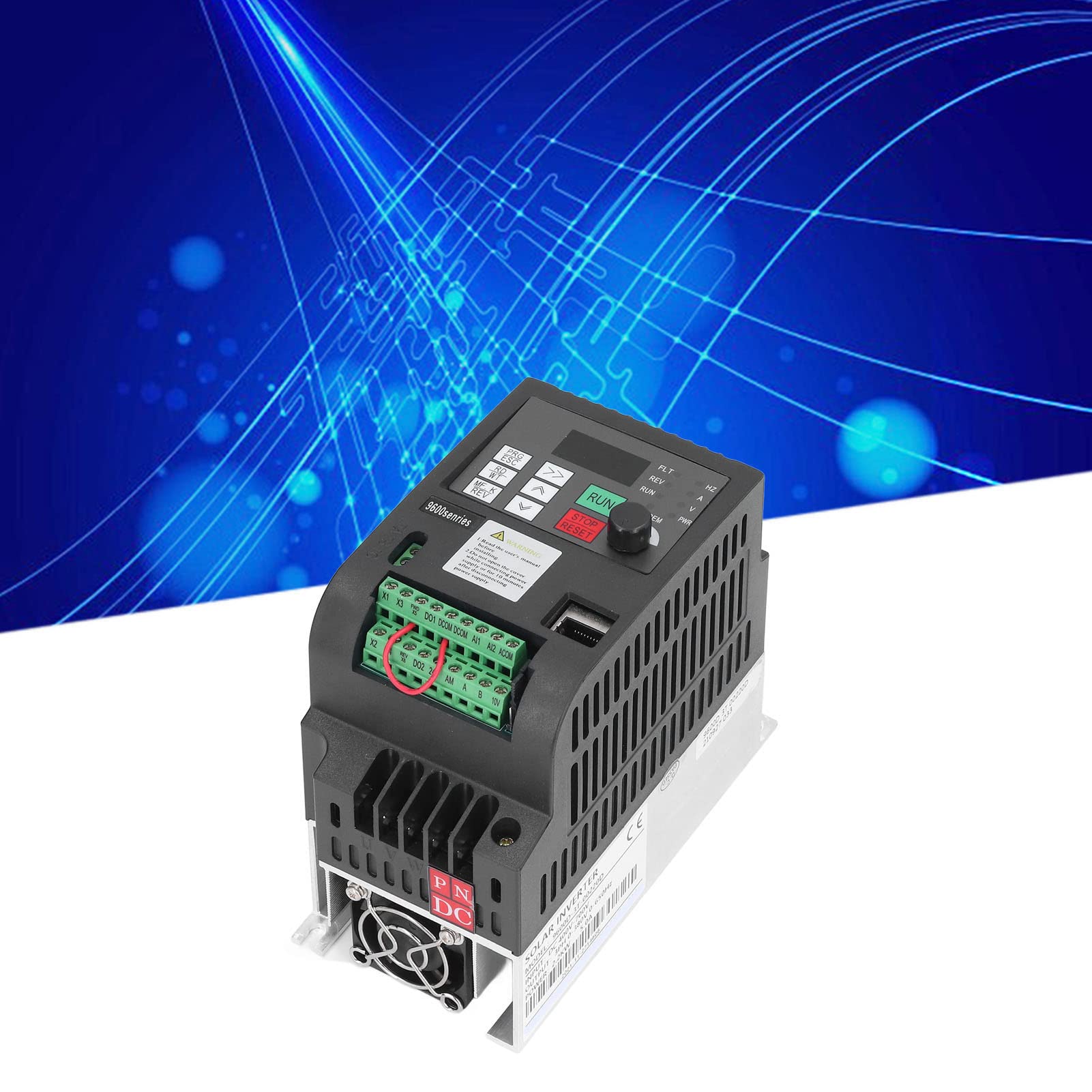 Yosoo Health Gear NFLIXIN Variador de Frecuencia, Inversor de Frecuencia de Aluminio ABS 2.2KW 380V DC400 a 700V Entrada AC 3PH Salida Pantalla Roja Disipación de Calor para Control de Velocidad del
