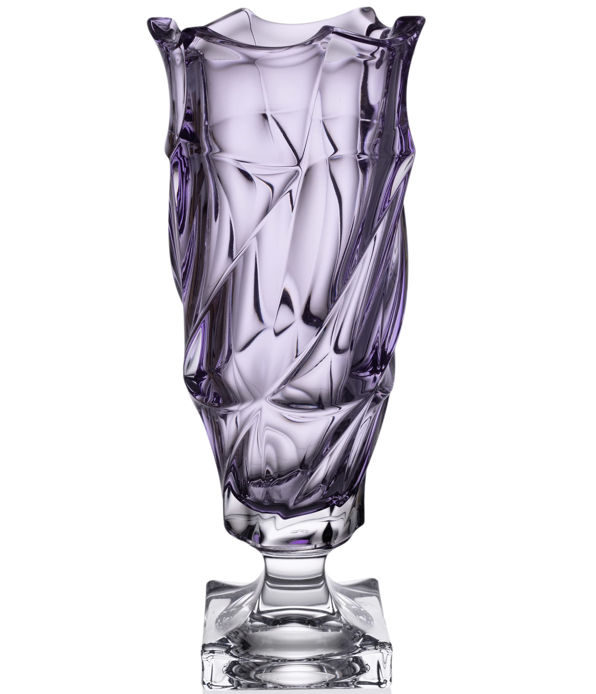 Amazon.co.jp: チェコ ボヘミアン クリスタル ガラス 足付き花瓶 高さ