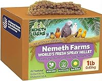 Nemeth Farms 1lb Premium USA-Grown Spray Millet for Birds - 100% Natural Non-GMO Sun-Dried Treat for Parakeets, Cockatiels, Conures, Parrots, Budgies