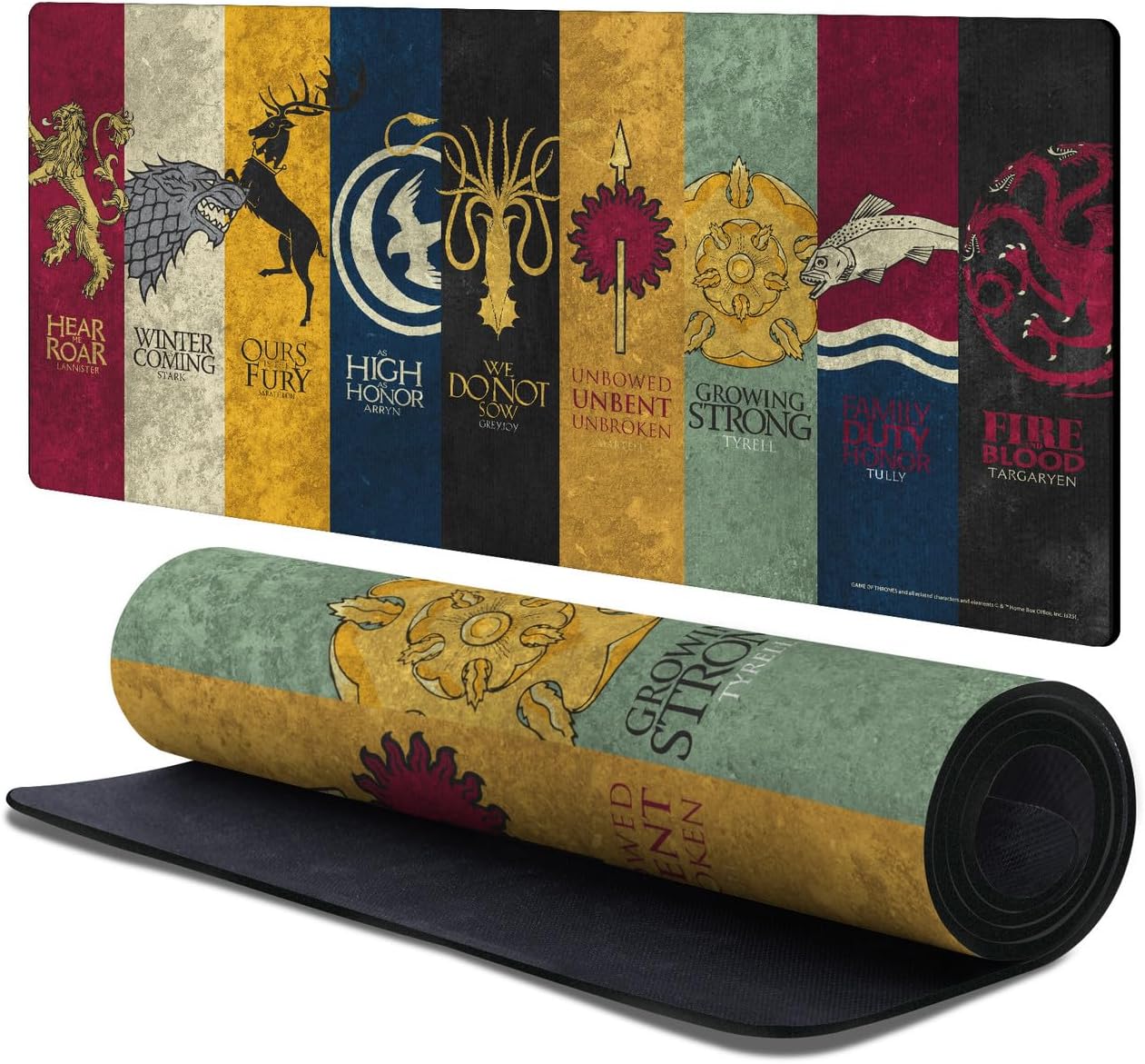 Head Case Designs Officially Licensed HBO Game of Thrones All Houses Graphic Art 37.4 x 15.75 x 0.16 inches (900 x 400 mm) - XL Gaming Office Desk PC Keyboard Mouse Mat Pad
