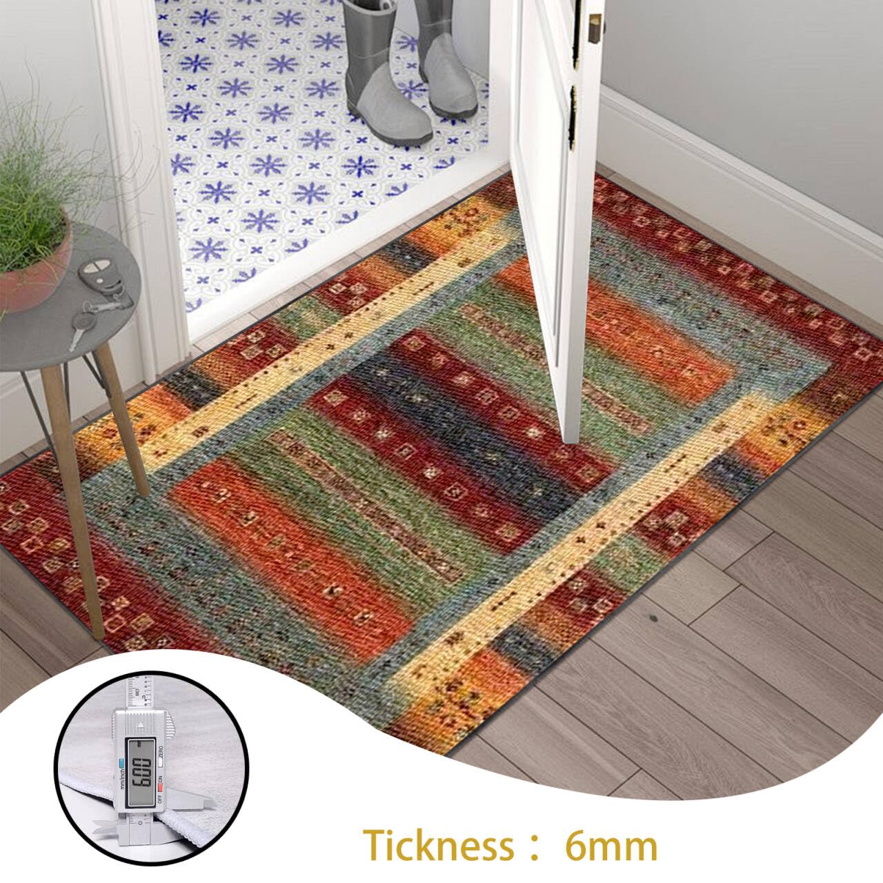 WAWFONG Tapijtloper voor gang, antislip, wasbaar, halloper, 60 x 400 cm, keukenloper, voetmat, lang, tapijt, hal, entreement, gang, tapijt, loper voor gang, slaapkamer, modern, bruin