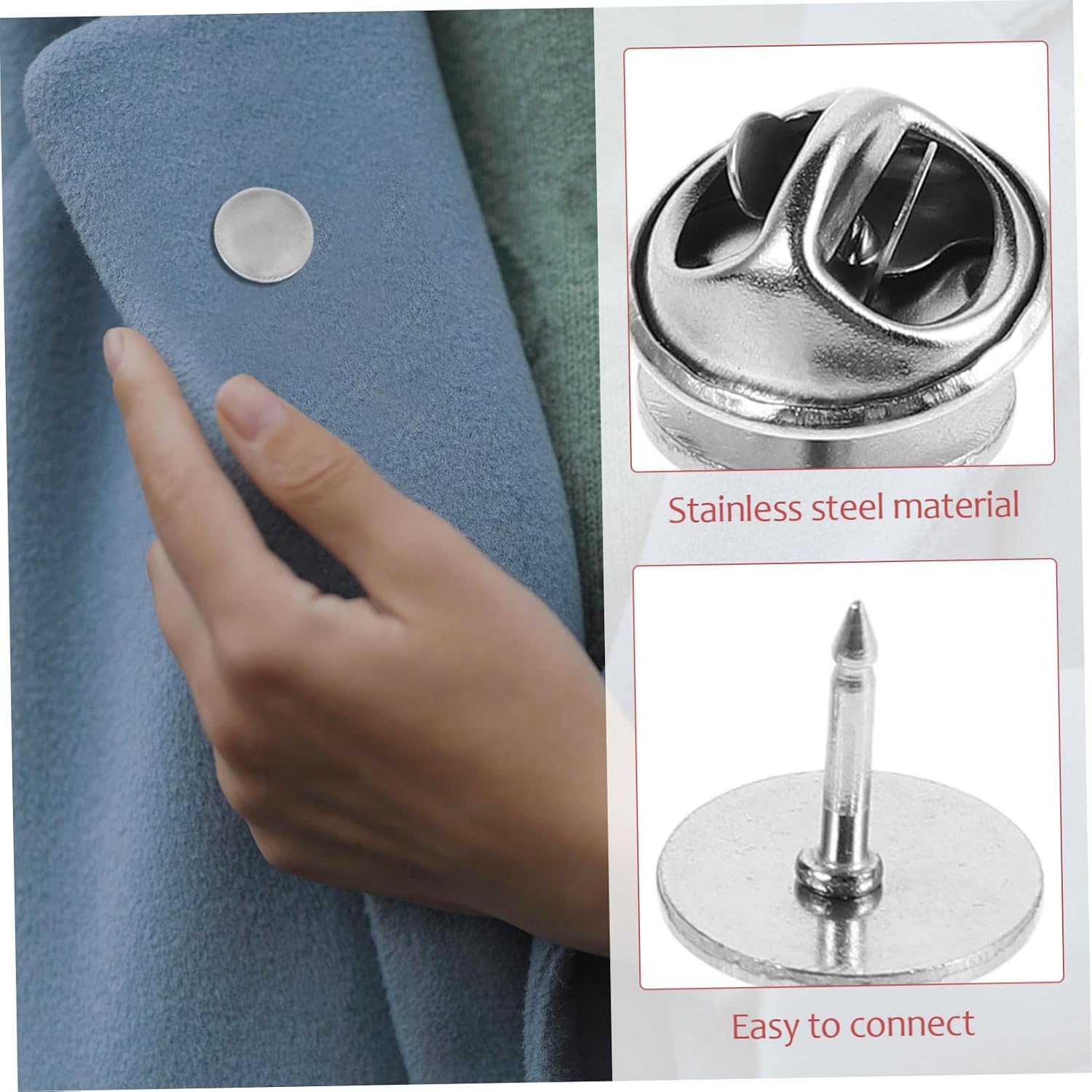 OUNONA 20PCS Stainless Steel Pin Backs Secure Clutch Locking Safety Pins for DIY Craft Jewelry Making Modern Design Enamel Badge Backs for Secure Attachment and Firm Grip