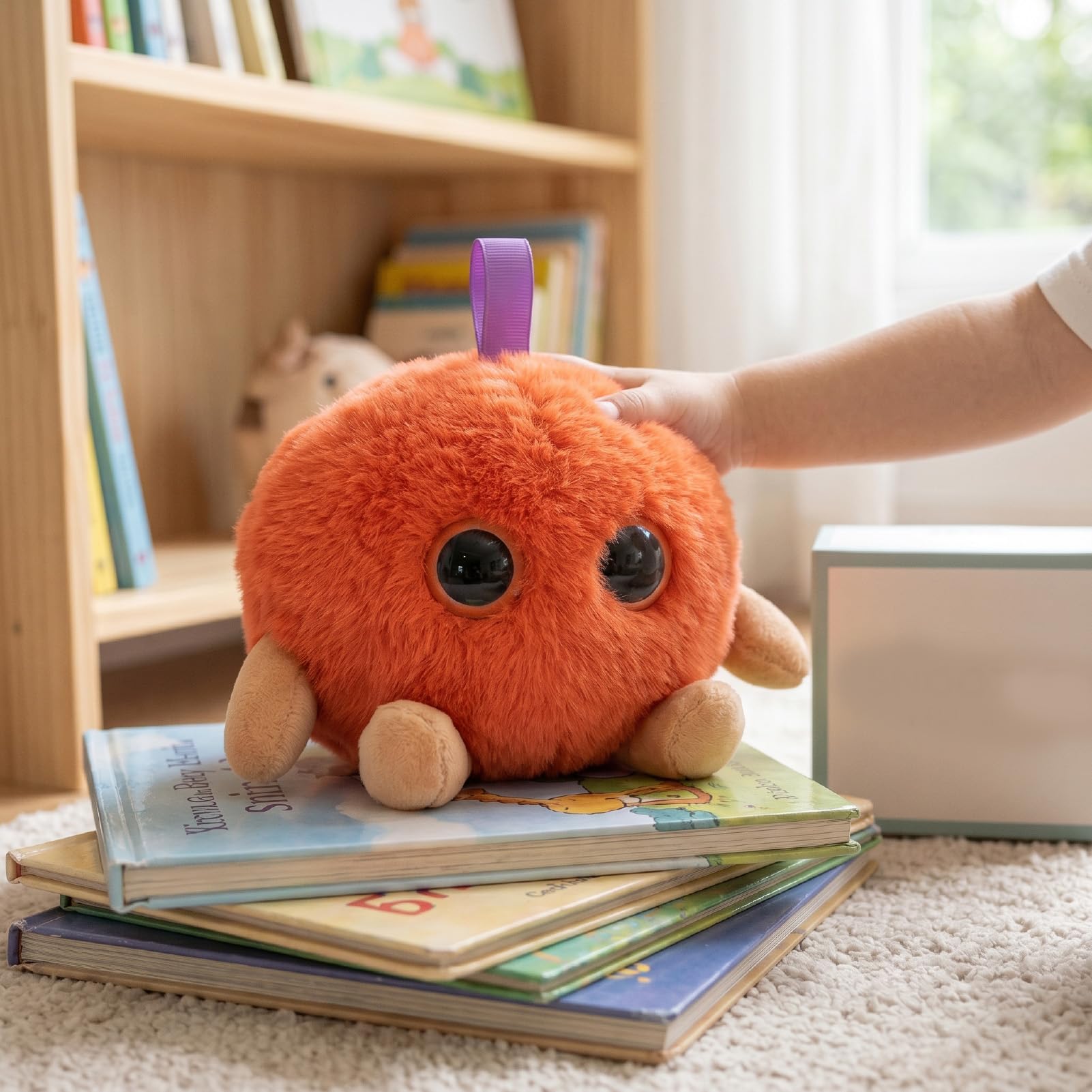Peluche Educativo AI Smart Stuffed Animal con Occhi Emotivi per L'apprendimento Interattivo e la Narrazione, Cm (Arancia)