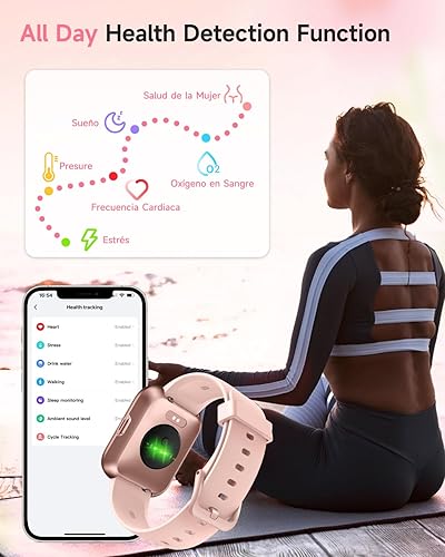 Miniatura 5 de Reloj inteligente para hombres y mujeres (recepción de llamadasmarcación), Alexa integrado, pantalla táctil de 1.8 pulgadas, rastreador de actividad