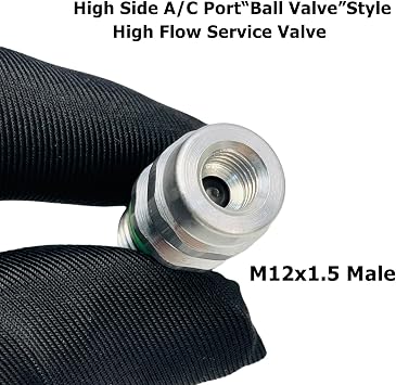 5Pieces Air Conditioning Service Valve M12x1.5 Male High Side A/C Charge Port Valve Includes Caps Aftermarket Replacement For MT0105, 800-955, 59946, GM 52458184, 15-5438