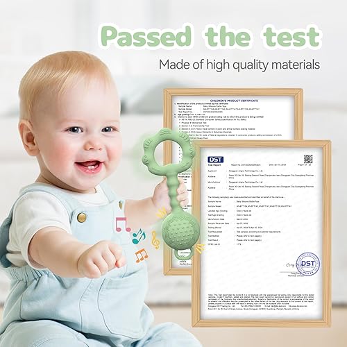 Miniatura 2 de Mordedores para bebés de 6 a 12 meses, sonajeros para bebés de 0 a 6 meses, sonajero 2 en 1 y juguete para calmar las encías doloridas y mantiene a