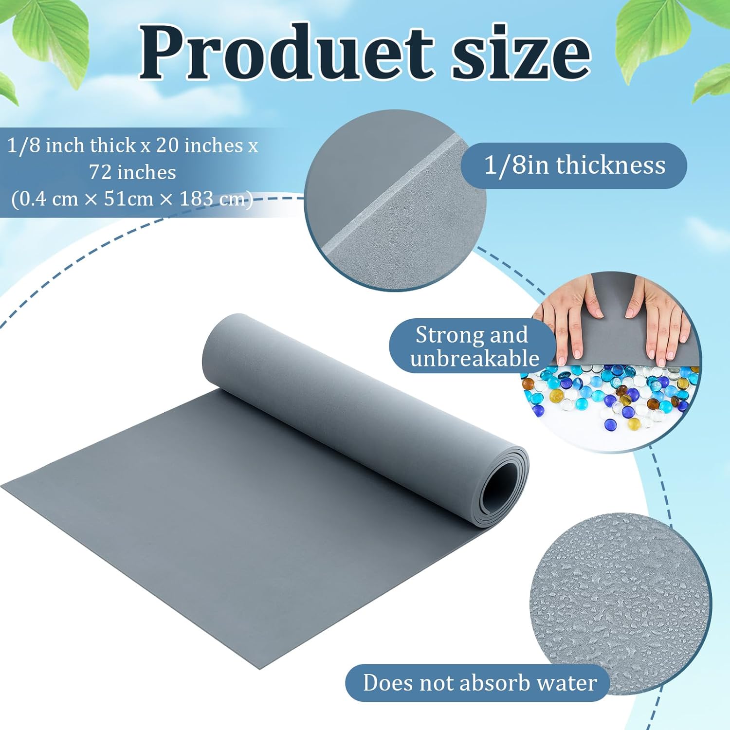 Ultralight Sleeping Bag Ground Protector Pad 3mm EVA Anti-Abrasion Shield for Tent Floor, Stops Sharp Stones from Damaging Sleeping Bags, Waterproof Mat for Backpacking & Camping