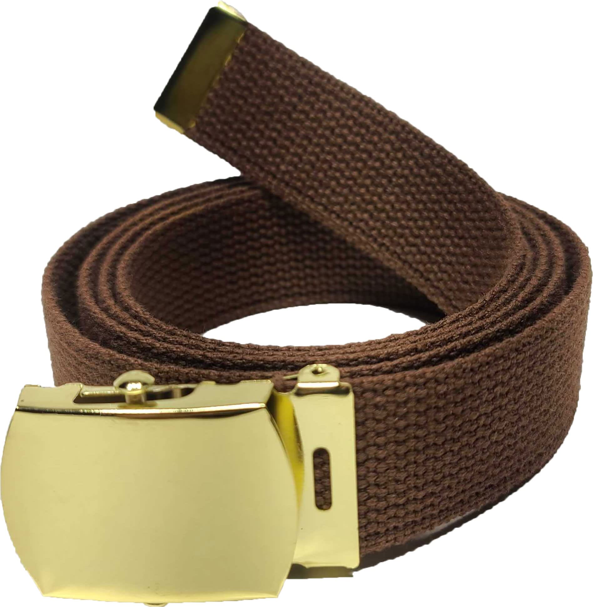 ARMYU Army Web Belt 100% Cotton Canvas Military Color Webbed Belts with Slider Buckle 54" Long