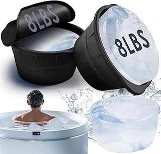IPOW 2Pack Extra Large Ice Block Molds,16LBS Reusable Giant Ice Cube Bricks Maker Molds for Cold Plunge Tub Ice Bath Foldable Ice Cubes Tray for Ice Bath Accessories with Lid (Black)