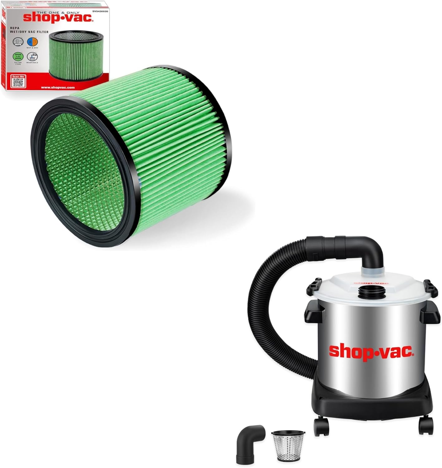 Shop-Vac High Performance 90304/90344 Cartridge Filter and Dust Collector with 5 Gallon Stainless Steel Tank