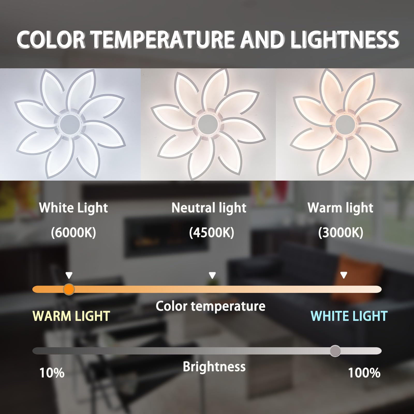 7200 Lumenów Lampy Sufitowe Salon Kwiat Nowoczesne Żyrandole Ledowe Lampa Sufitowa 3000K-6000K Ściemnialna Funkcja Pamięci Oświetlenie Sufitowe Miękkie Światło 72W Odpowiednie Do Sypialni