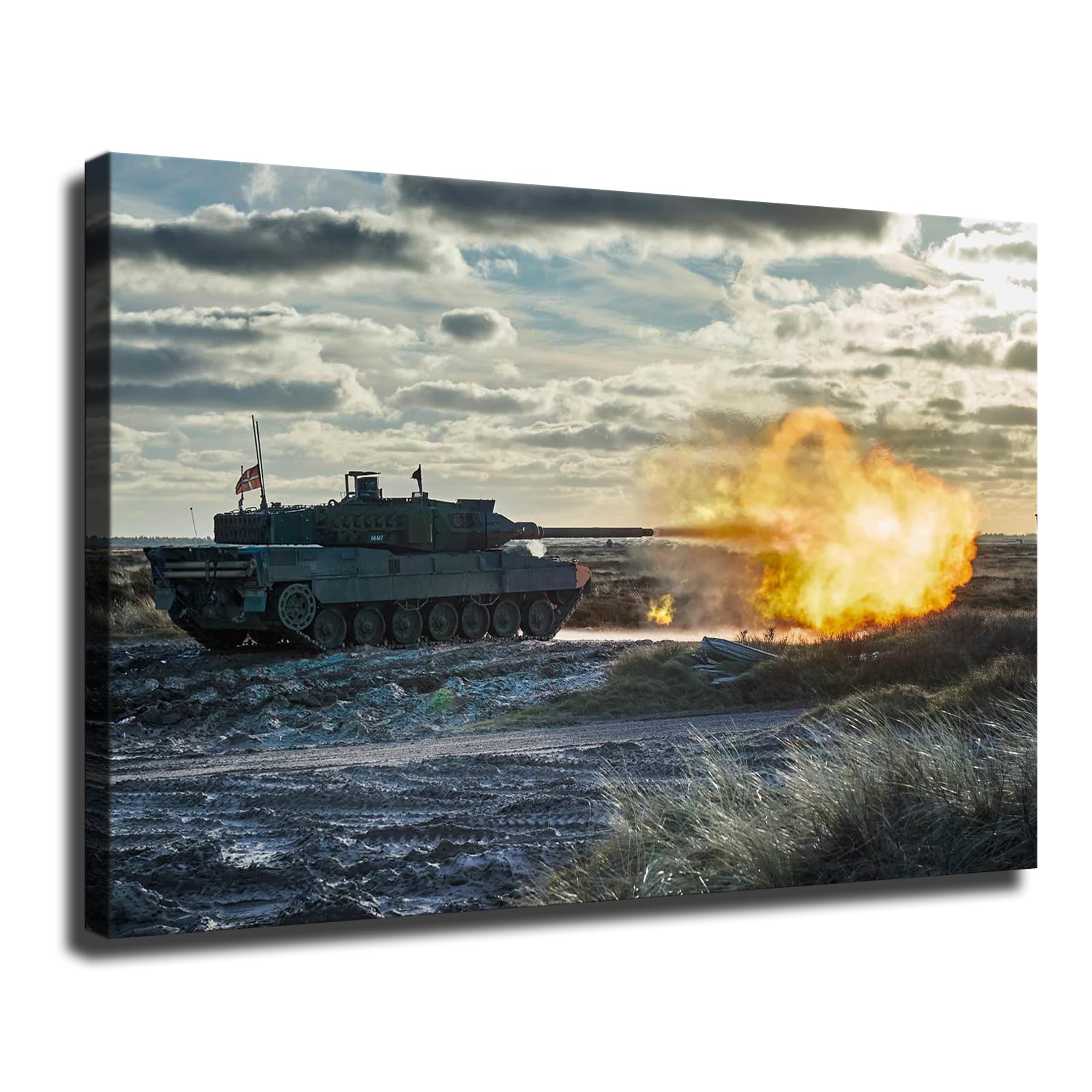 Battle Tank Leopard 2 Poster Wall Art for Living Room Bedroom Wall Art Printing Wall Decor Gifts (8x12inch-No Framed)