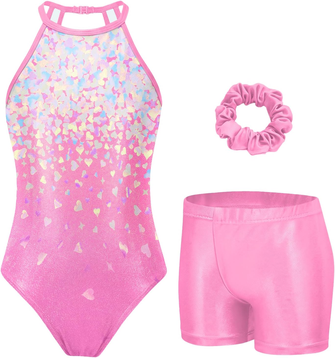 Zaclotre Girls Gymnastics Leotards Clasp Back Leotard with Tumbling Shorts image 5