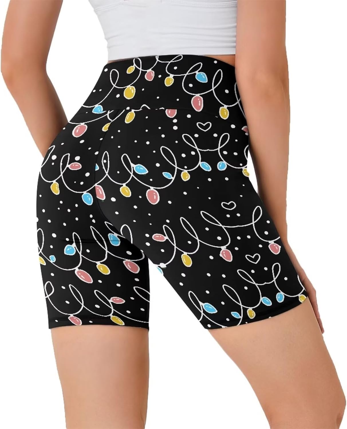 Womens Yoga Shorts High Waist Workout Athletic Shorts Tummy Control Yoga Gym Running Volleyball Shorts for Women