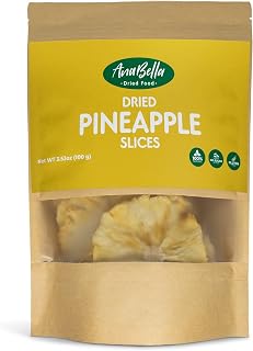 ANABELLA Dried Food Fruits Pineapple Slices 100% Natural Real Fruit | NO Sugar Added | Gluten Free | Healthy Snacking | Smoothies Cocktails & Drinks| Perfect Bite Size 3.53 oz