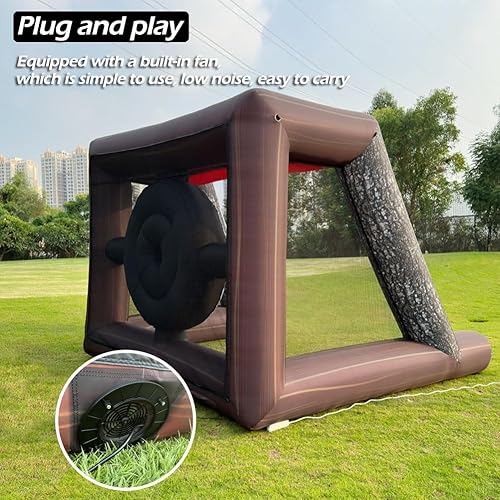Miniatura 3 de Juego de lanzamiento de hacha inflable + juego de mesa inflable de lanzamiento de bolas con 1 soplador de aire y 12 hachas y 10 bolas para eventos