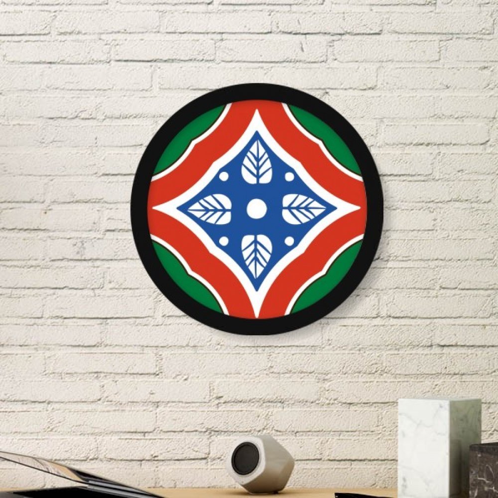 Cadre photo rond style Talavera décoration murale en bois noir pour salon chic