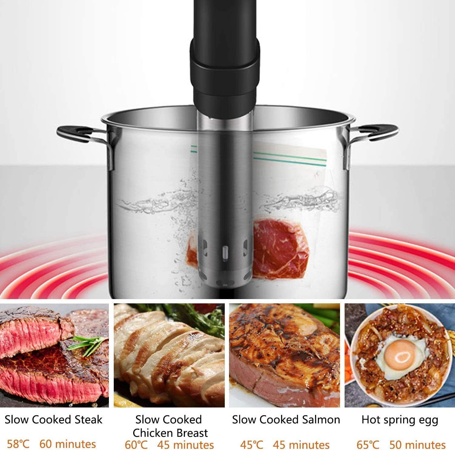Examples of sous vide cooking times and temperatures for various foods