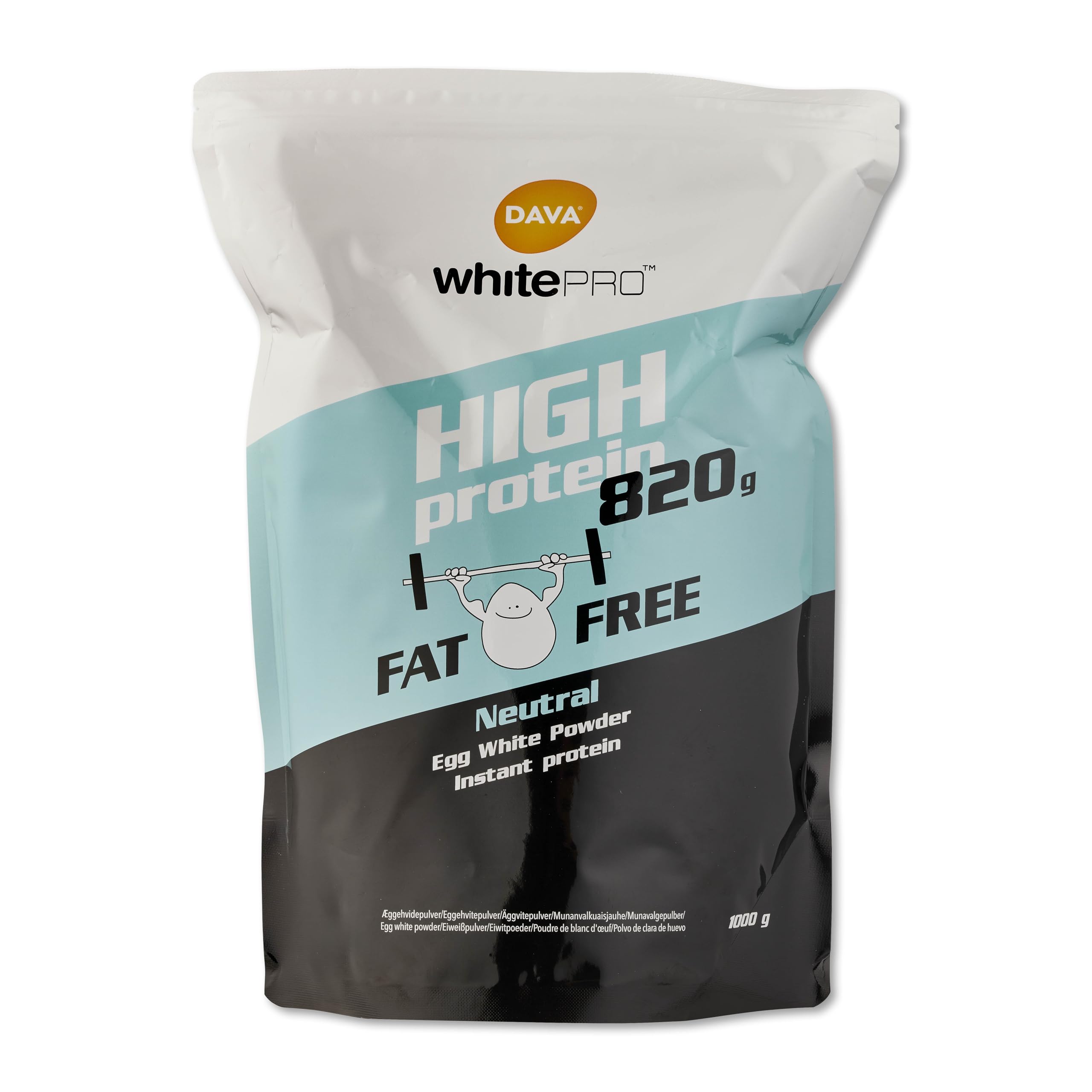 DAVA whitePRO™ Instant Eiklar Pulver 1 kg | 82g Protein pro 100g | Sofort Löslich, Fettfrei, Geschmacksneutral, Ideal für Shakes & Smoothies, Laktosefrei