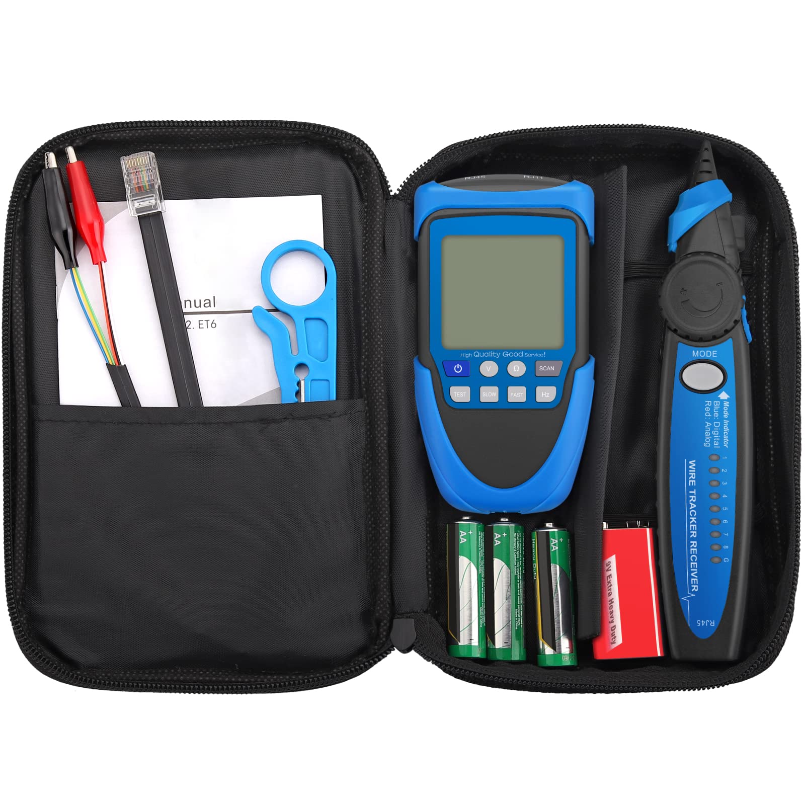 Tester di Cavi con POE Tester Multifunzionale di Cavi di Rete RJ45/POE con Display LCD Tester di Cavi CAT5 CAT5e CAT6 Cat7 Cat8 Tester di Fili per la Ricerca di Linee e Test di Tension