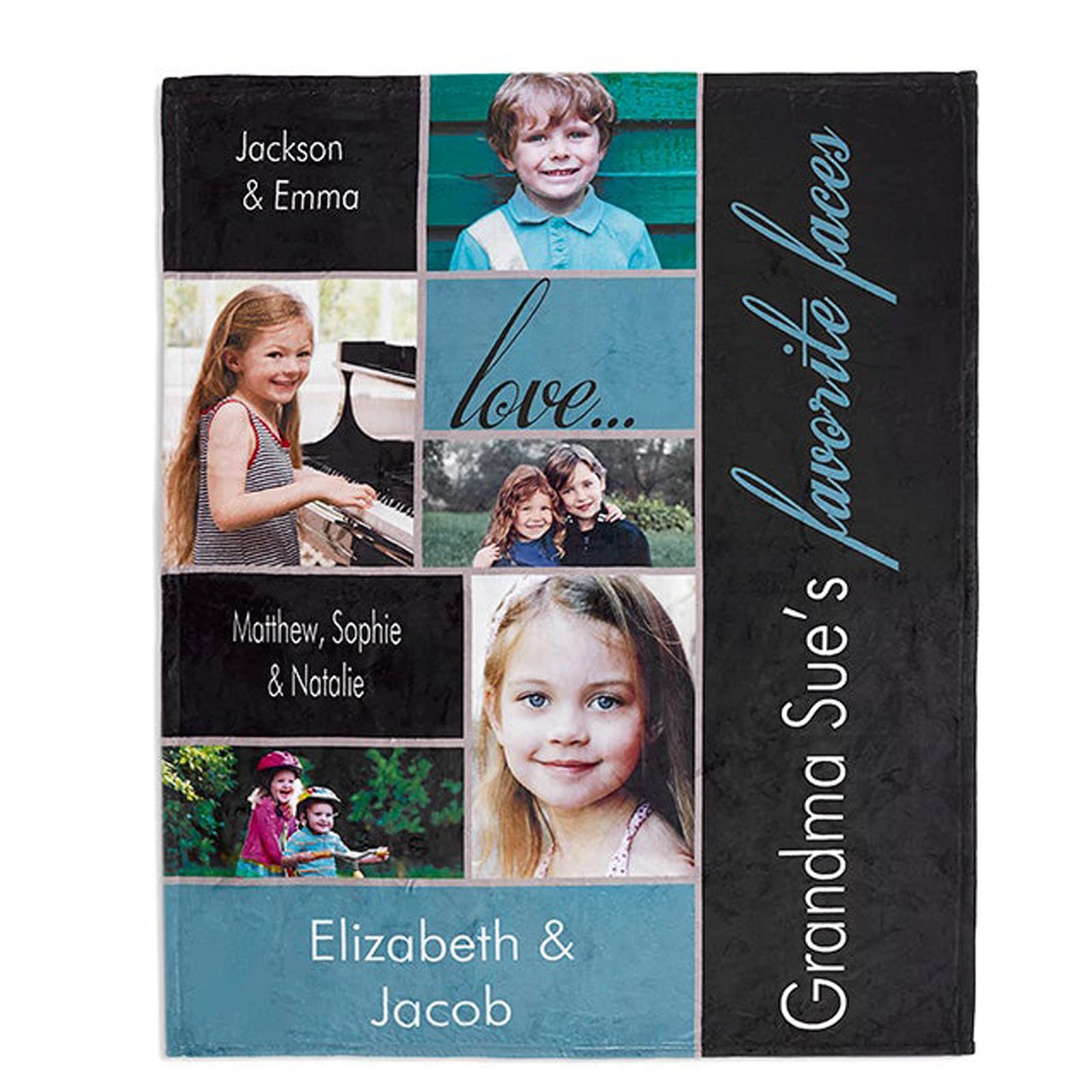 Couverture de lit en polaire douce avec image personnalisée et collage photo d'amour