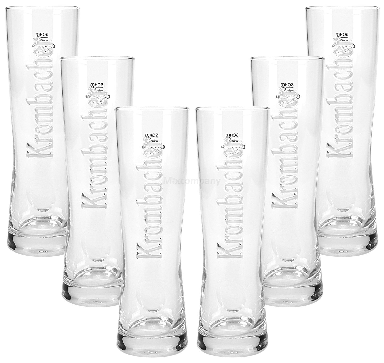 Krombacher Bierglas Biergläser Set - 6x Gläser 0,3l geeicht