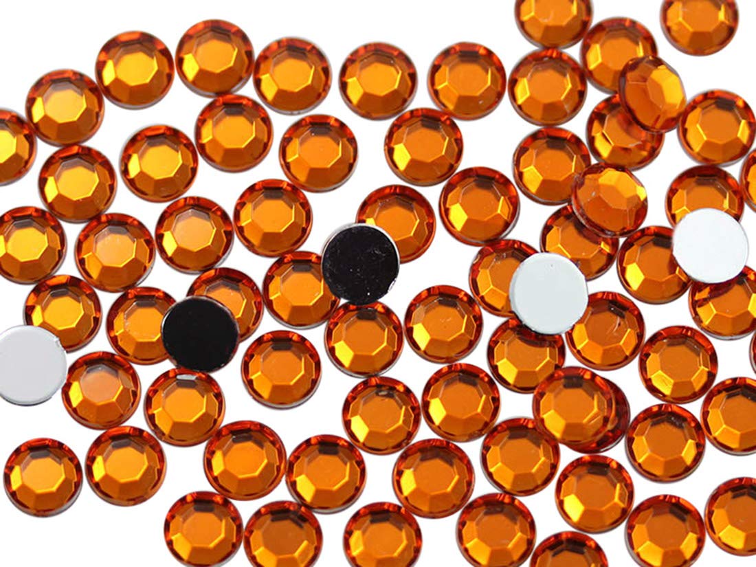Allstarco 1000PCS 6mm SS30 Orange Hyacinth .HC Acrylic Flat Back Rhinestones for Jewelry Making and Face Painting Card Making Embelishments Plastic Crafts Gems