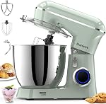 Honinst Stand Mixer, 6.5QT 10-Speed 660W Tilt-Head Electric Stand Mixer, 3-In-1 Kitchen Mixer with Bowl, Dough Hook, Whisk and Beater, Food Mixer for Baking, Cake and Most Home Cooks, Pink
