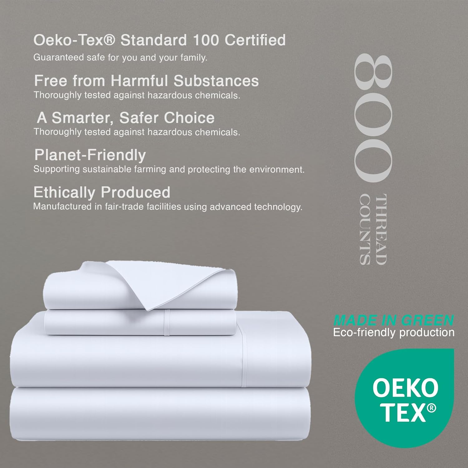 Bluemoon Homes Egyptian Cotton Queen Sheets Deep Pocket 100% Egyptian Cotton Sheets 800 Thread Count Bedsheet 4 Piece - Extra Long-Staple Cotton and Breathable Sateen Weave Sheet (Natural White)