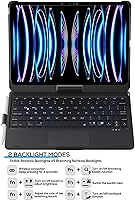 Vista 5 de Funda con teclado giratorio de 360 grados para iPad Pro de 11 pulgadas (M5/M4) 2025/2024 con trackpad giratorio inalámbrico con retroiluminación