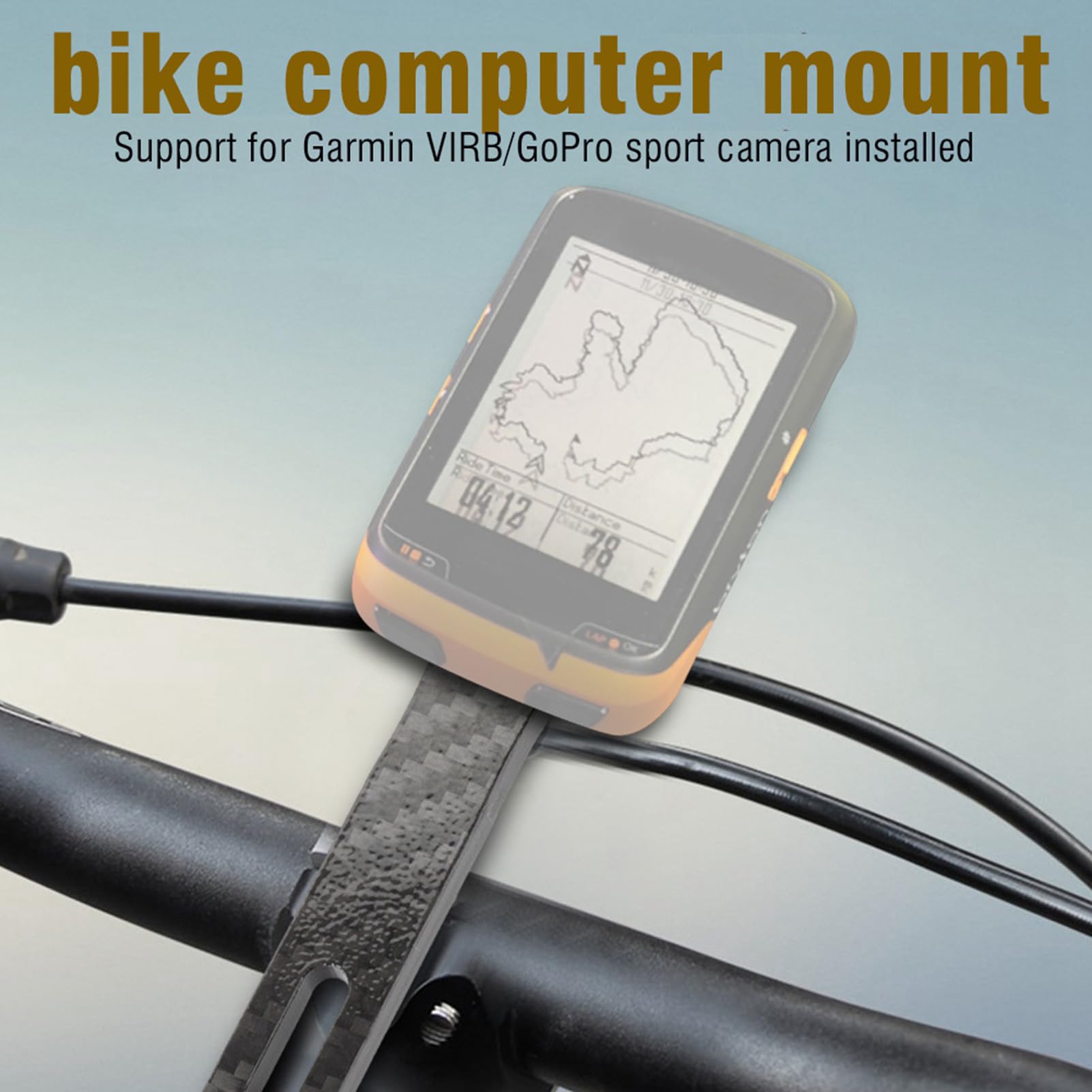 Support Vélo Intégré En Fibre De Carbone - Compatible Garmin Edge, Ordinateur, Lampe Et Caméra (GoPro) - BNGXR