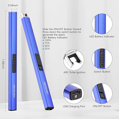 Miniatura 2 de MEIRUBY Encendedor eléctrico de velas, relleno de calcetín de Navidad, regalos para mujeres, mamá, hombres, esposa, hermana, recargable por USB,