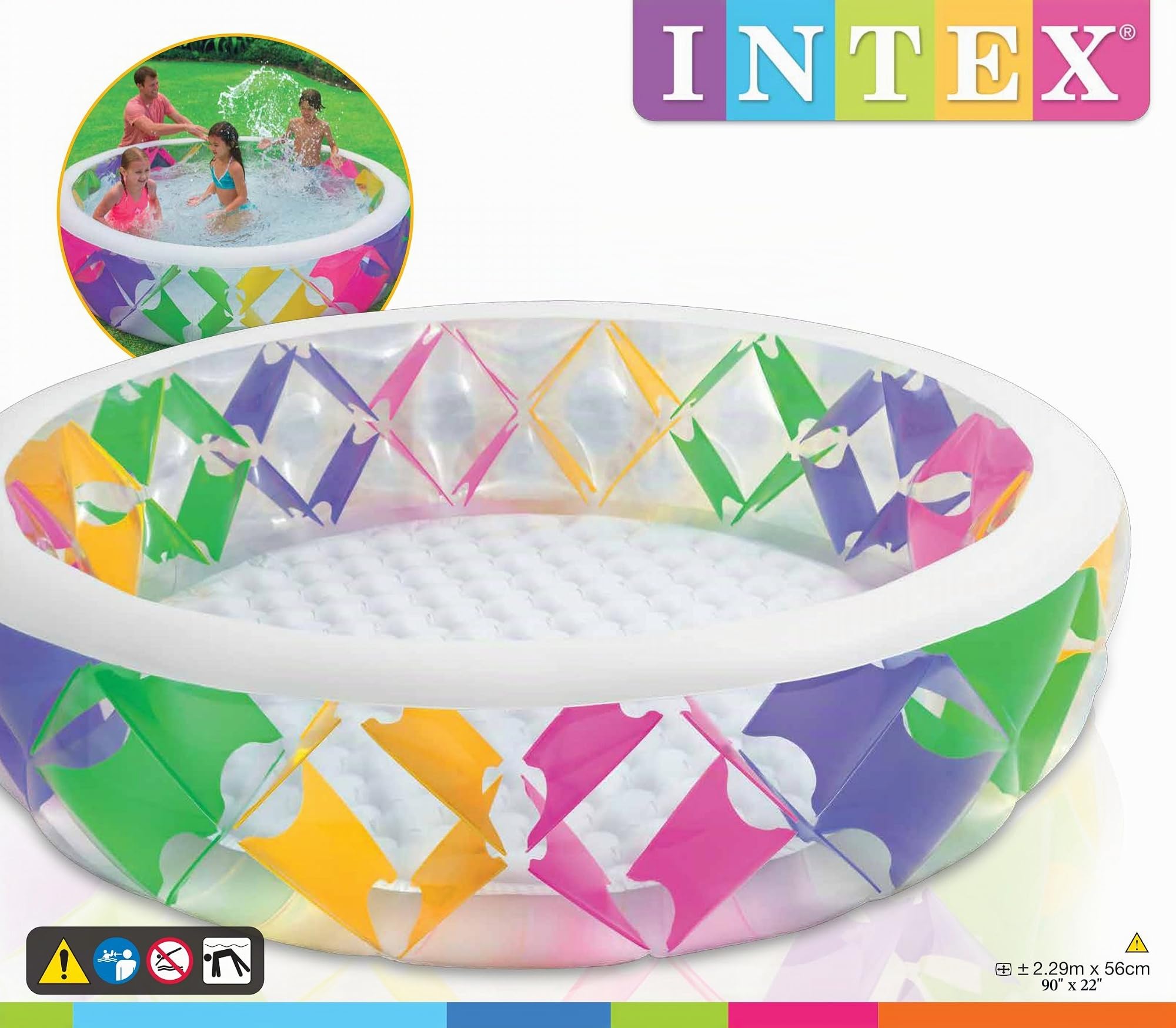 Intex 56494 Piscina Girandola Rotondo 229 x 56 cm, Multicolore, 6 anni to 12 anni