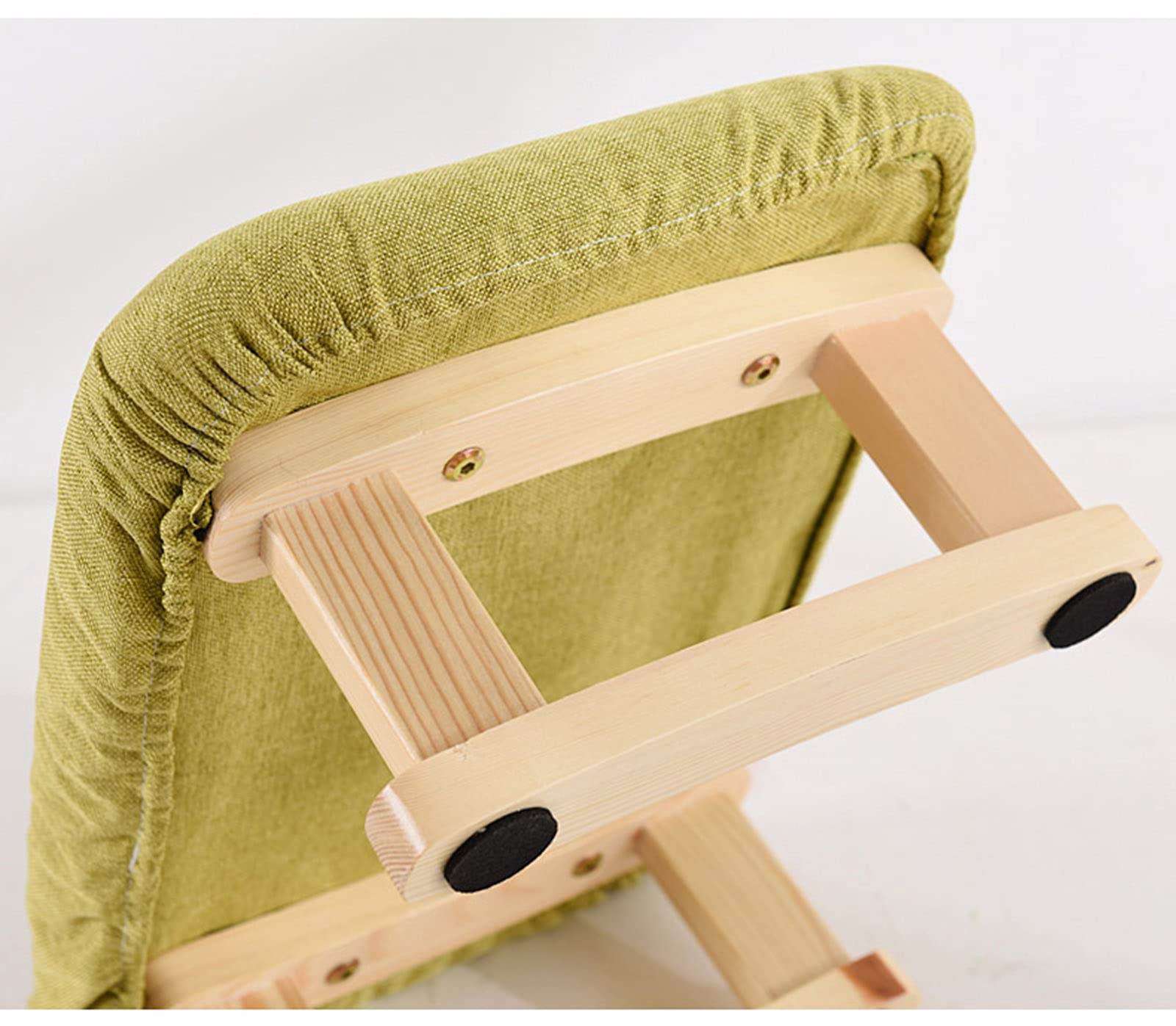 Sgabello Poggiapiedi In Legno Imbottito – Piccolo Ottomano In Tessuto Verde, Grigio, Azzurro O Beige – 40x28x17 Cm – Per Soggiorno E Camera - 3