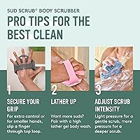 Vista 7 de Sud Scrub® Exfoliante corporal de silicona antimicrobiana, cepillo corporal exfoliante para pieles sensibles, limpiador de ducha antibacteriano
