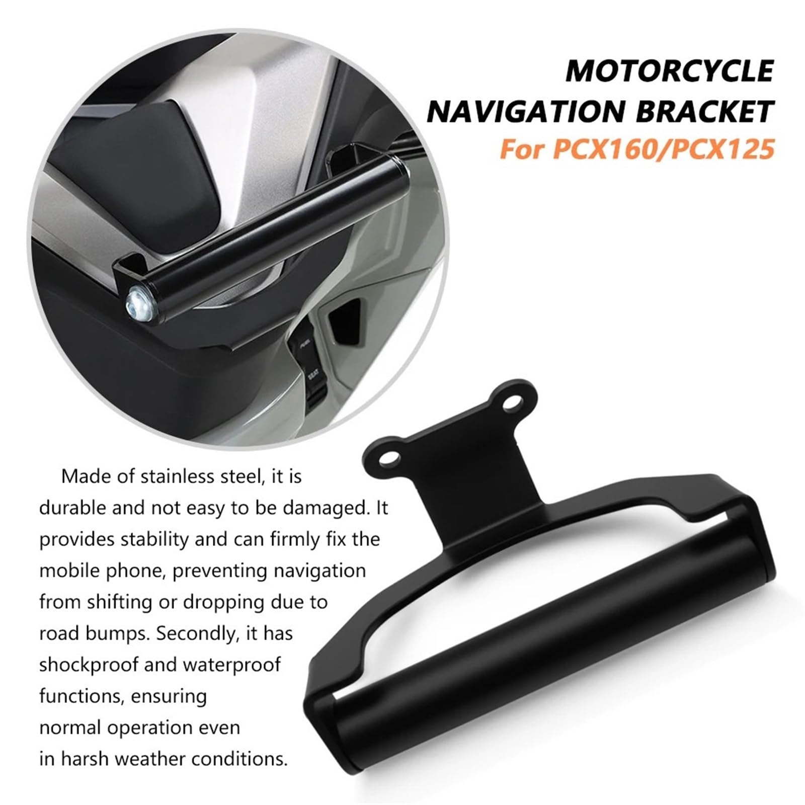 Uchwyt do nawigacji GPS Uchwyt na telefon komórkowy do motocykla, uchwyt na nawigację GPS, pasuje do PCX160, pasuje do PCX125 2025