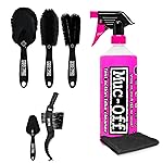 Muc-Off Nano Tech Bike Cleaner 1L & 5x Premium Bike Brush Set | All-in-One Bike Cleaning Kit | Includes Soft Washing, Detailing, Claw, Wheel & Two Prong Brushes | Safe on Carbon Fibre & All Bikes