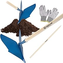 Crisalide® - Metal Ploughs Track 25 x 26 cm, Complete with Wooden Handle 150 cm, Suitable for the Care of the Garden and Garden, Easy to Use