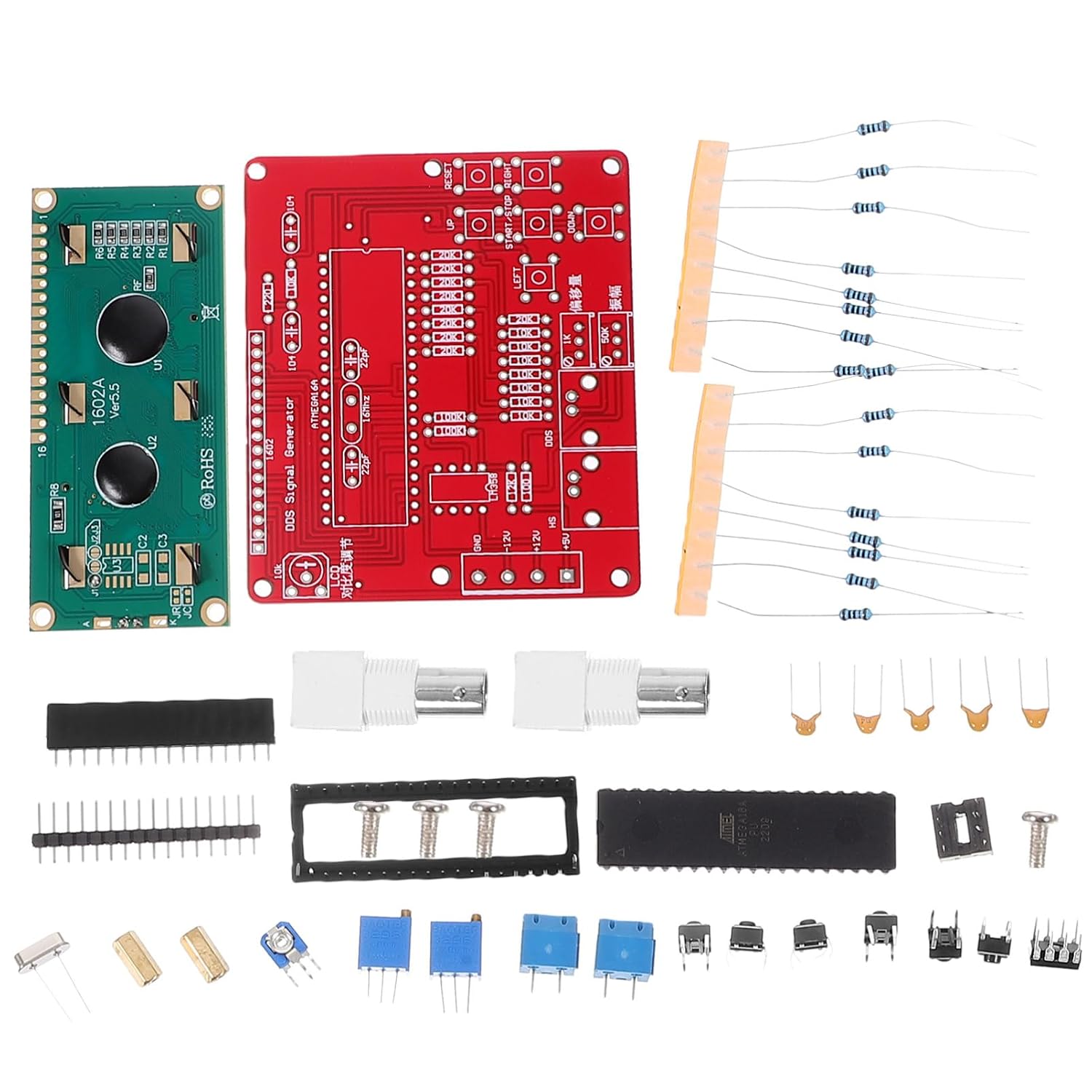 Adjustable DDS Signal Output Kit Dual Output LCD Device for Sine Saw Noise DIY Electronic Components Test Equipment