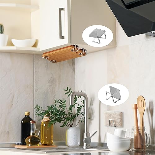 Miniatura 2 de Soporte para tabla de cortar debajo del gabinete, organizador de tapa de olla para gabinete, soporte de tabla de cortar, estante de almacenamiento