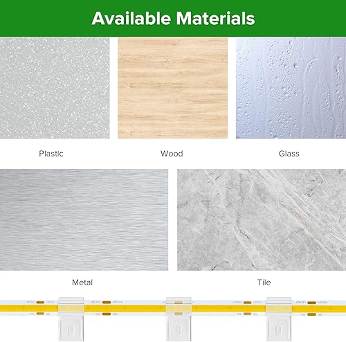 Miniatura 5 de Clips de luz de tira transparentes, autoadhesivos con soporte de montaje de tornillos, paquete de 50 clips de fijación LED fuertes para 0.39