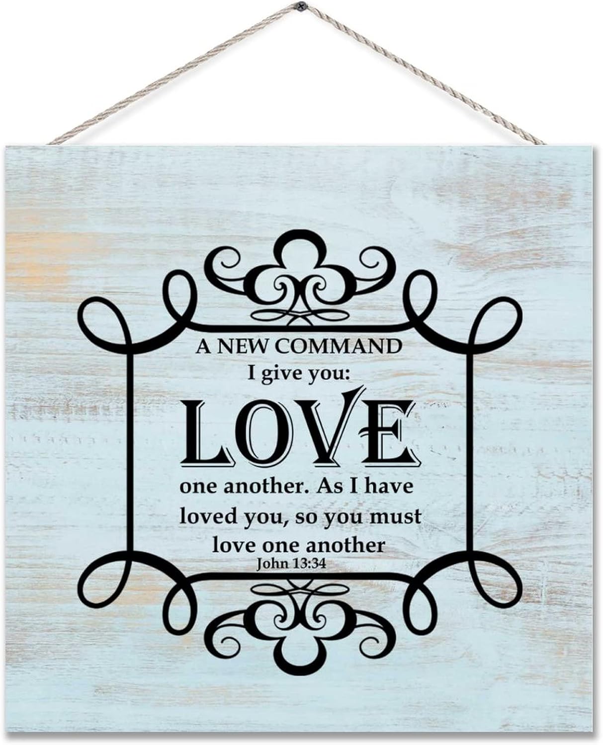 Rustic Wooden Sign A New Command I Give You Shabby Wooden Pallet Sign Plaque Wall Pediment Rural Home Sign Home Decor for Farmhouse Porch Outdoors 12in