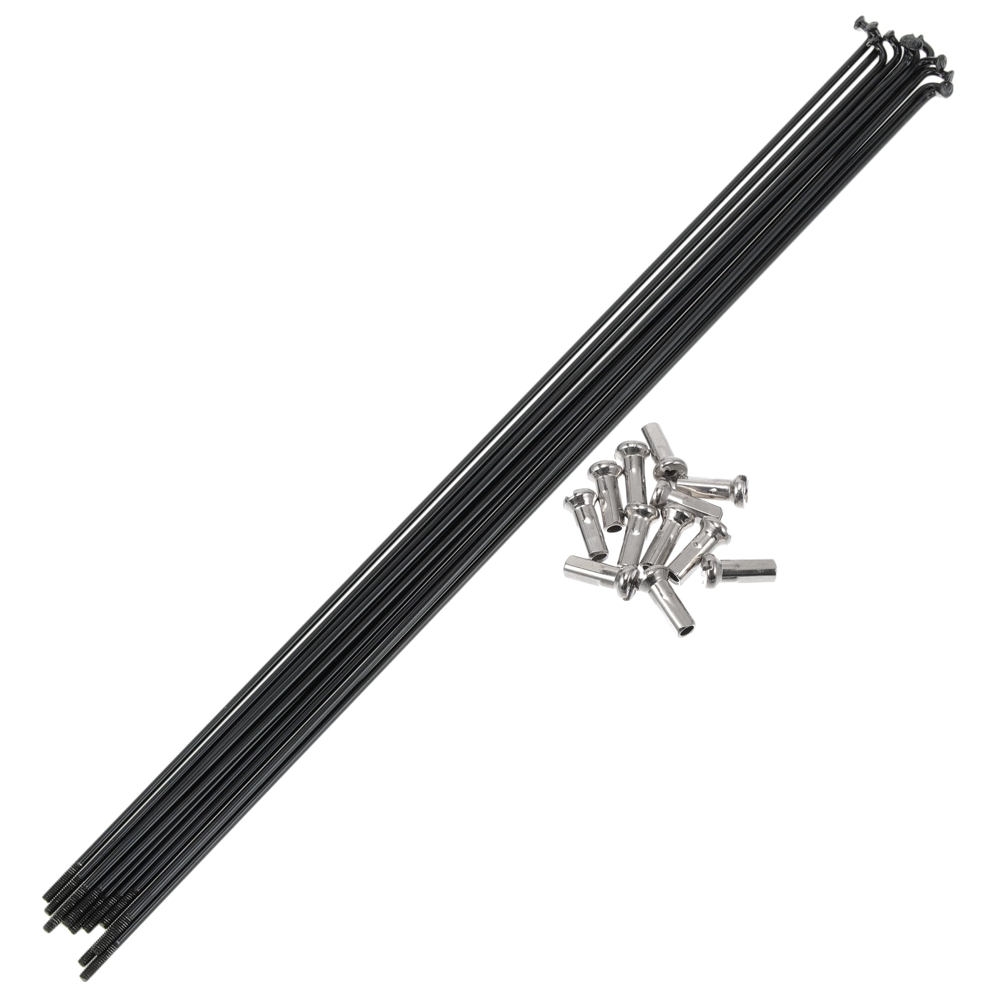 A ABSOPRO Bicycle Spokes 14G 277mm Length Bike Wheel Spokes 304 Stainless Steel Black 1 Set