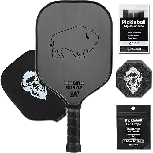 Paleta de pickleball de fibra de carbono, superficie Toray T700 sin procesar que proporciona el máximo giro de la bola. Formas de raqueta de