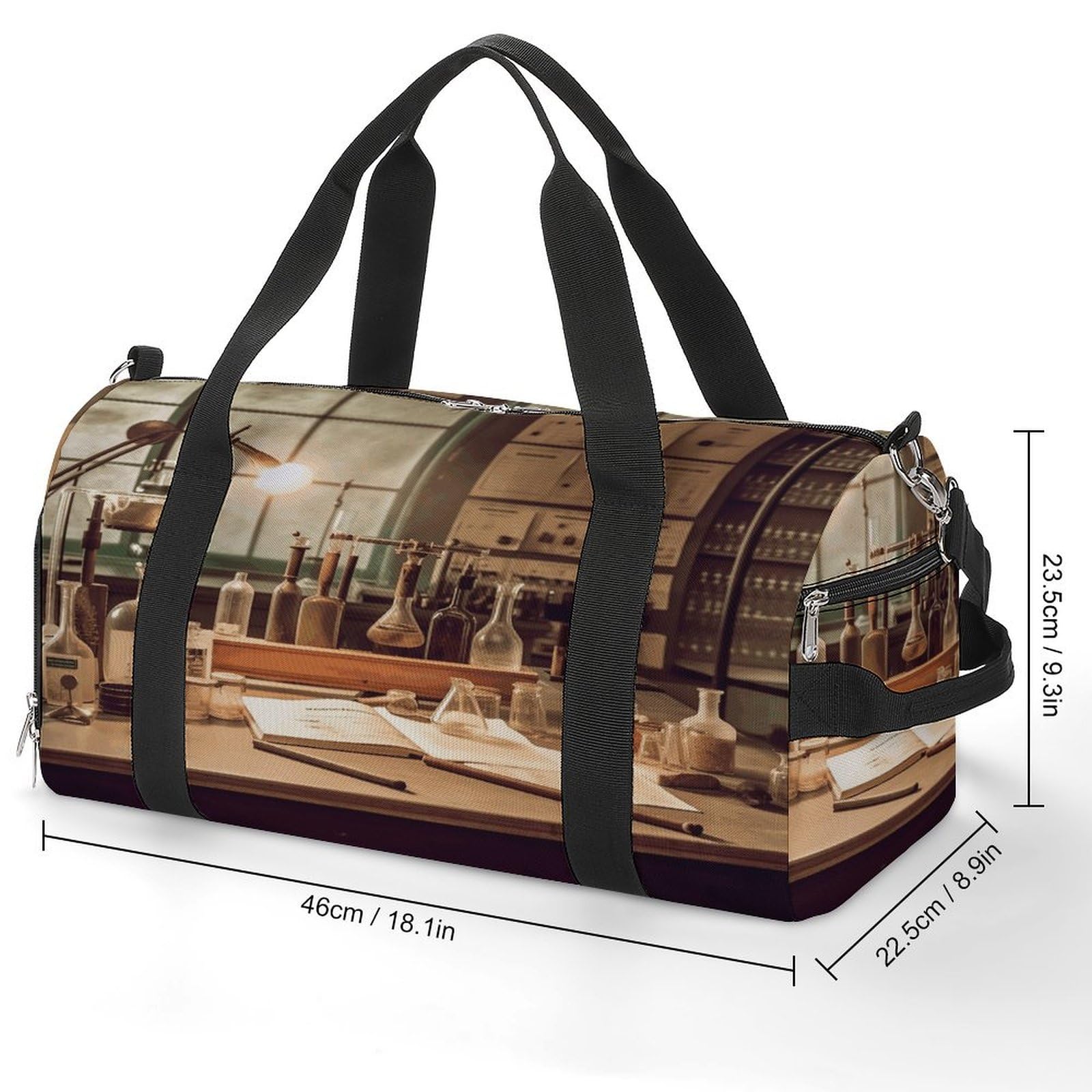 Turnbeutel für Damen und Herren, Vintage-Chemielabor, wiederverwendbar, Turnbeutel mit Schuhfach, Stil, Einheitsgröße, modern, Stil:, Einheitsgröße, Modern
