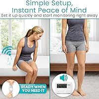 Vista 6 de Vive Alarma de cama inalámbrica - Kit de sensor de movimiento para pacientes ancianos con demencia - Detector de almohadilla de presión