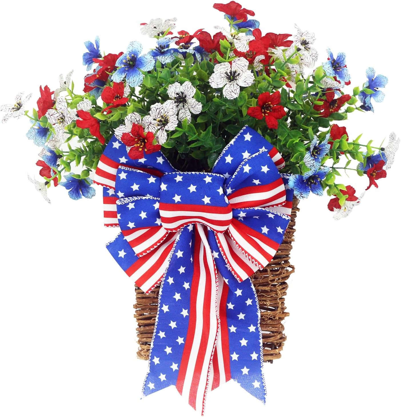 Amazon.com: Artificial Patriotic Hanging Basket - 4th of July Front ...