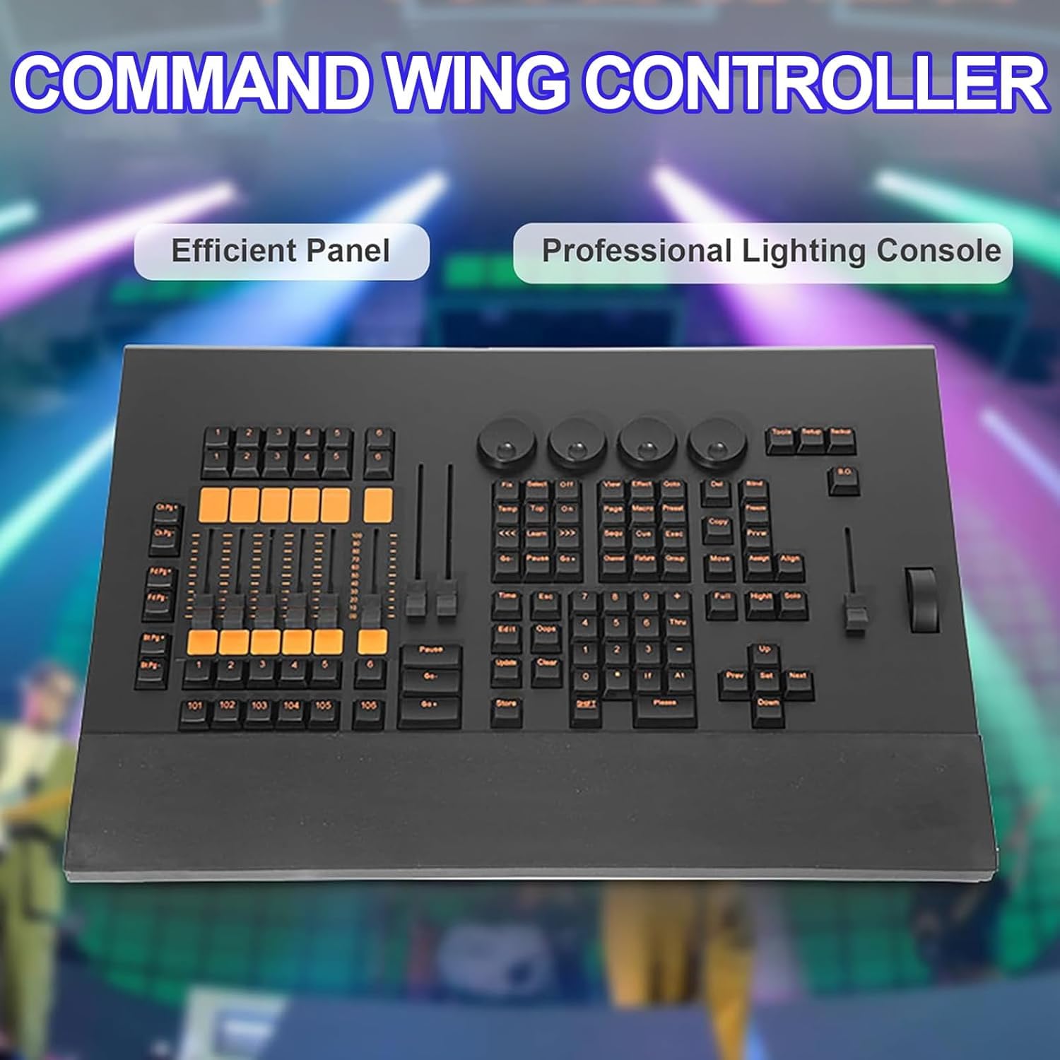 DMX - Tabla mezcladora de iluminación para controlador, consola DMX 512 para iluminación de escenario, puertos de salida DMX integrados, perfecto para espectáculos de luces de DJ y discoteca