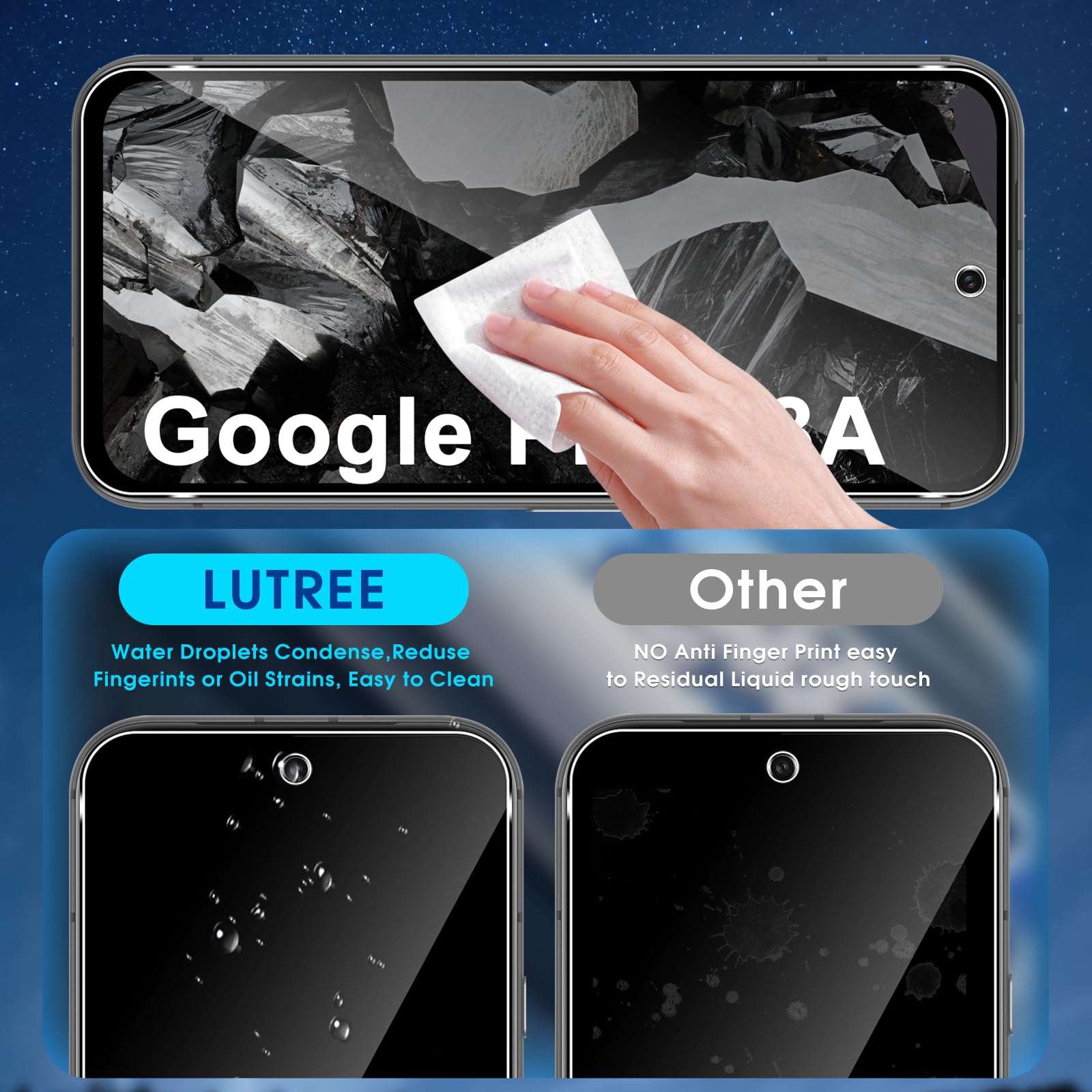 2x Pellicola per Google Pixel 8a Vetro Temperato 2.5D Curvo Protezione