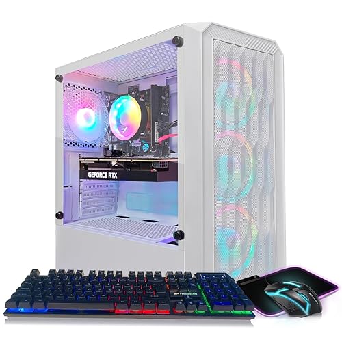 STGAubron Gaming PC Computer Desktop, GeForce RTX 3050 Ti M 8G, Intel Core i7 up to 3.9GHz, 16G RAM, 1T SSD, WiFi 600M, BT 5.0, RGB Fan x4, Windows 10 Home - I7/RTX 3050 Ti M